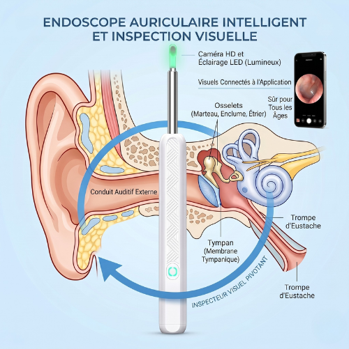 Nettoyeur d'oreilles visuel haute précision