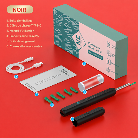 Nettoyeur d'oreilles visuel intelligent avec caméra HD