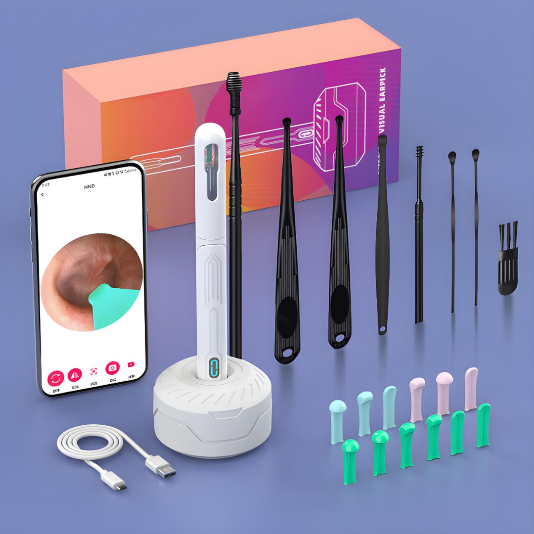 NE28 Pro™ – Kit Professionnel de Nettoyage des Oreilles avec Caméra HD 1080P et Connexion WiFi