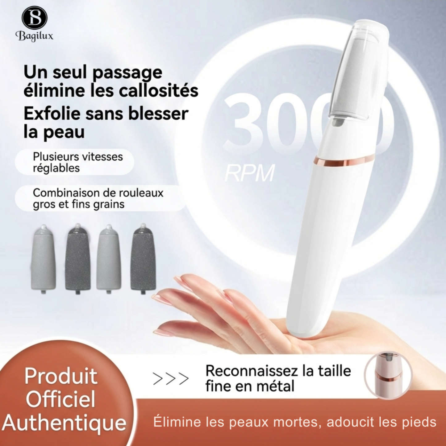 Râpe à pieds électrique rechargeable
