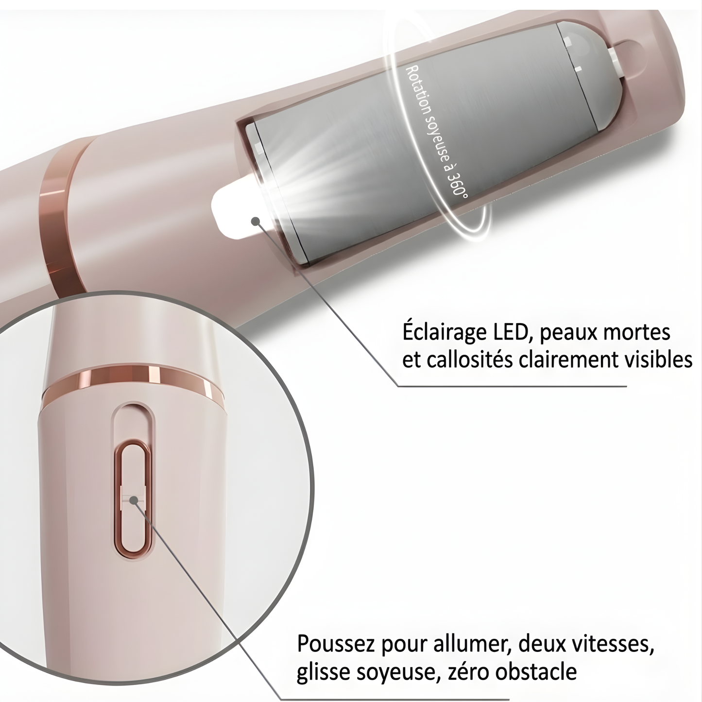 Râpe à pieds électrique rechargeable