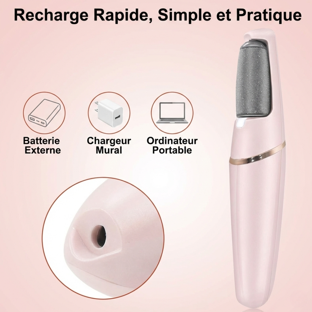 Râpe à pieds électrique rechargeable